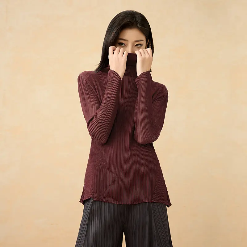 Best Women’s Pleated Turtleneck Top – Loose Fit Blouse Factory, Factories