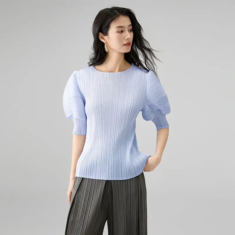 OEM Elegant Pleated Puff Sleeve Blouse Manufacturer, Product