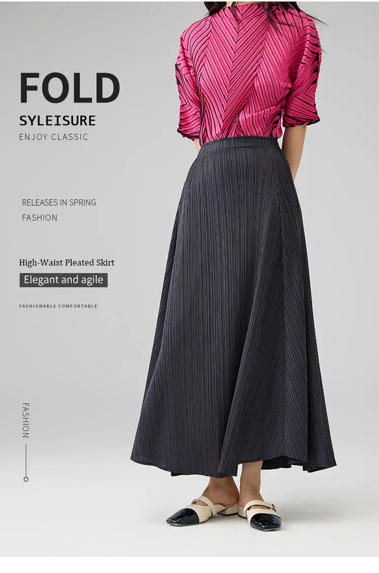 Elegant Pleated Maxi Skirt 1