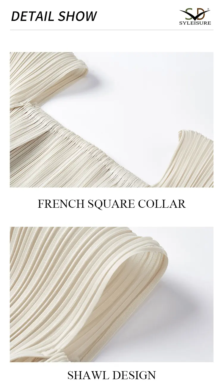 Square Neck Cape Dress Detail 5