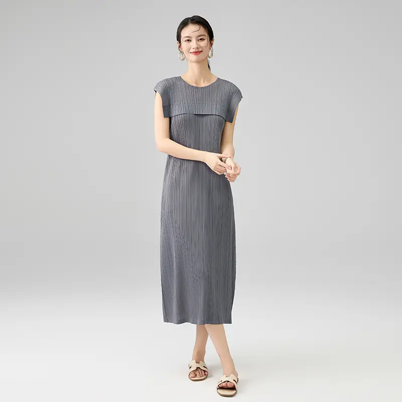 OEM Sleeveless Pleated Midi Dress for Women Exporter, Company