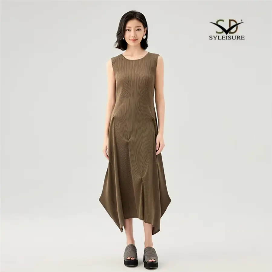 Famous Women's Short - Sleeve Pleated Midi Dress Supplier, Factory