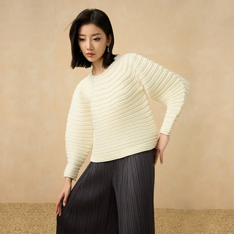 Famous Elegant Pleated Long Sleeve Blouse for Women Suppliers, Exporters