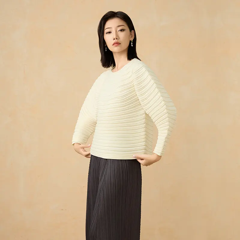 Famous Elegant Pleated Long Sleeve Blouse for Women Suppliers, Exporters