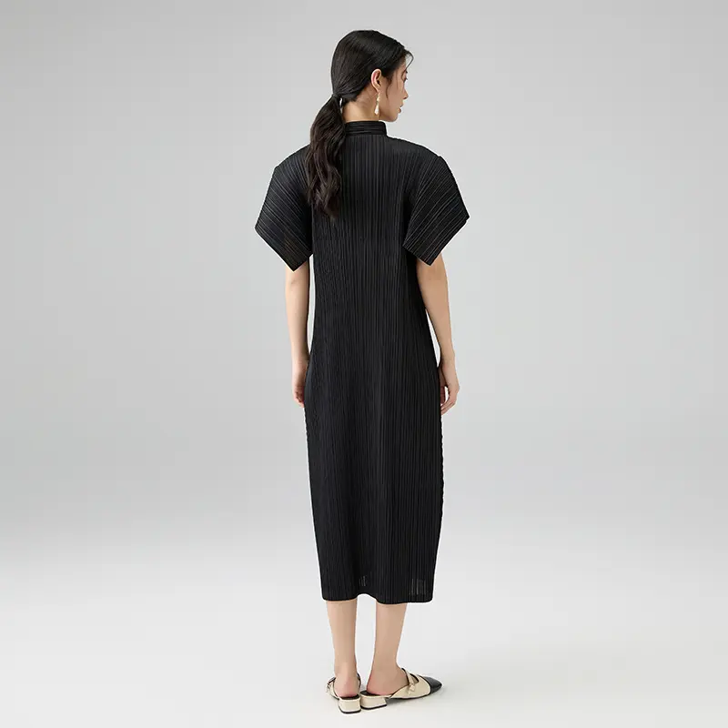 Wholesale Women's Elegant Pleated Midi Dress Suppliers, Factory