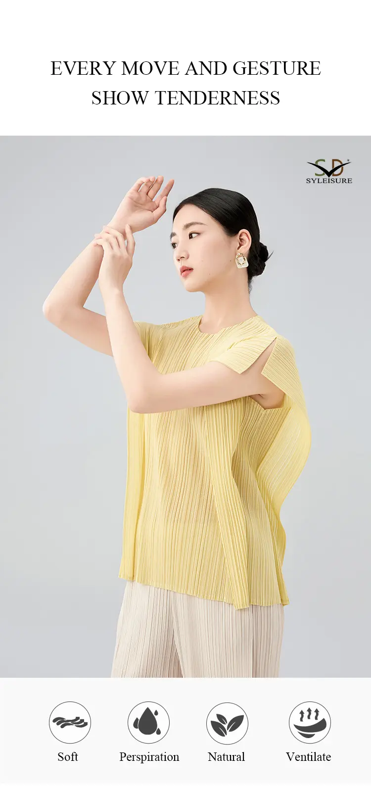 Women's Pleated Top Detail 3