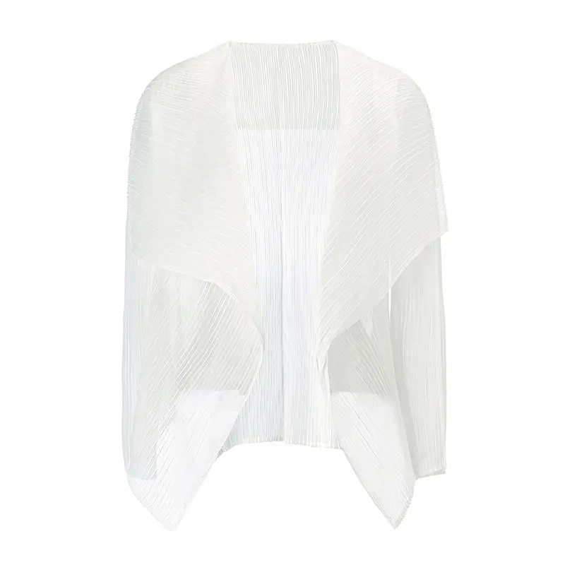 China Women’s Lightweight Pleated Waterfall Cardigan – Sheer Open Front Cover-Up Supplier, Exporter