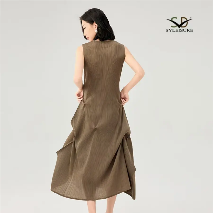 Famous Women's Short - Sleeve Pleated Midi Dress Supplier, Factory
