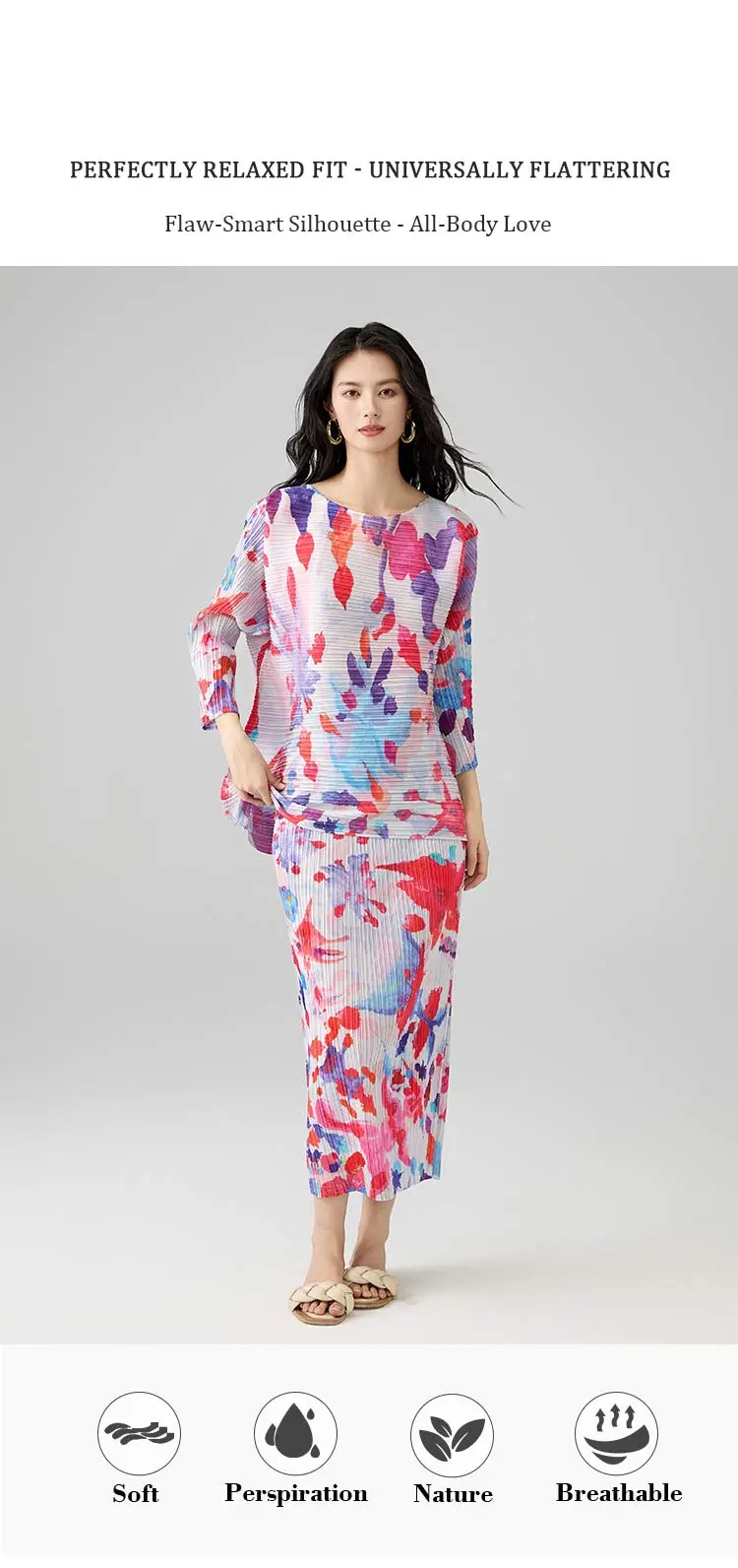 Floral Pleated Set Detail 4
