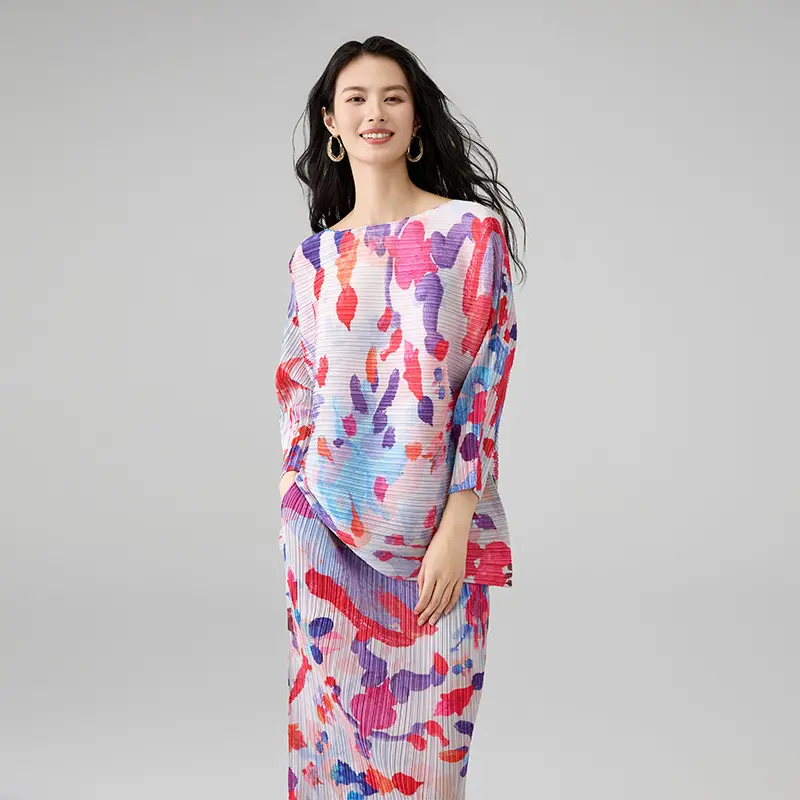 OEM Floral Pleated Two Piece Set for Women Manufacturer, Manufacturers
