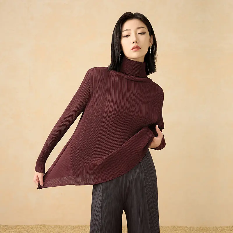Best Women’s Pleated Turtleneck Top – Loose Fit Blouse Factory, Factories