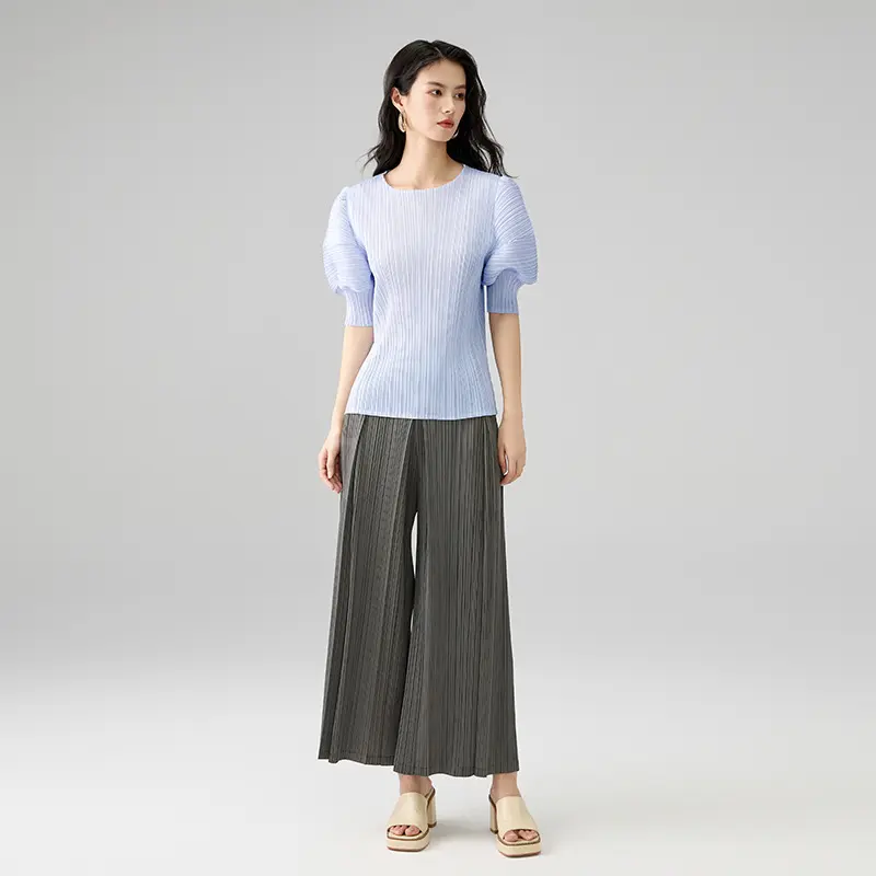 OEM Elegant Pleated Puff Sleeve Blouse Manufacturer, Product