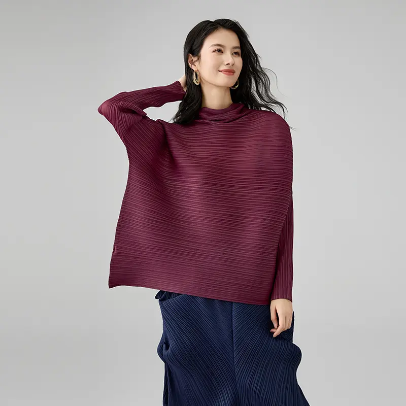 OEM Women's Elegant Pleated Long Sleeve Blouse Suppliers, Products