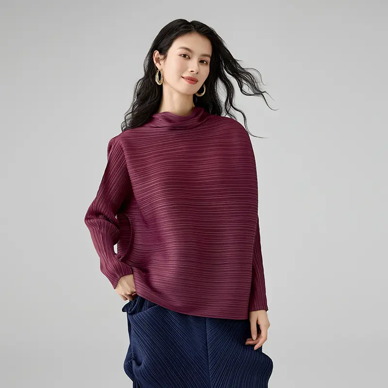 OEM Women's Elegant Pleated Long Sleeve Blouse Suppliers, Products