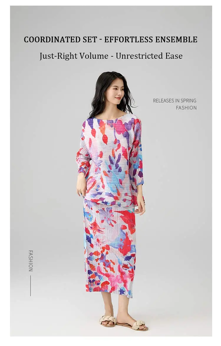 Floral Pleated Set Detail 6