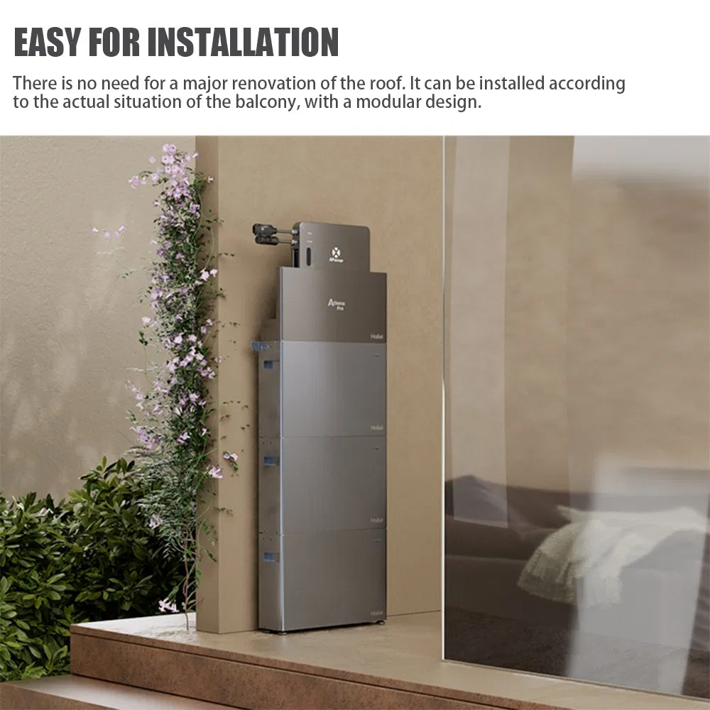 Ultra-Thin Stackable Balcony Bess Battery Energy Storage System with Micro-Inverter off-Grid &amp; Grid-Tied Ready