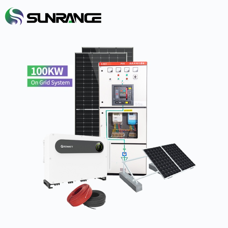 Sunrange Grid Tied Full Kit Solar Energy System 50kw 100kw 150kw Hybrid Solar Power Storage Set