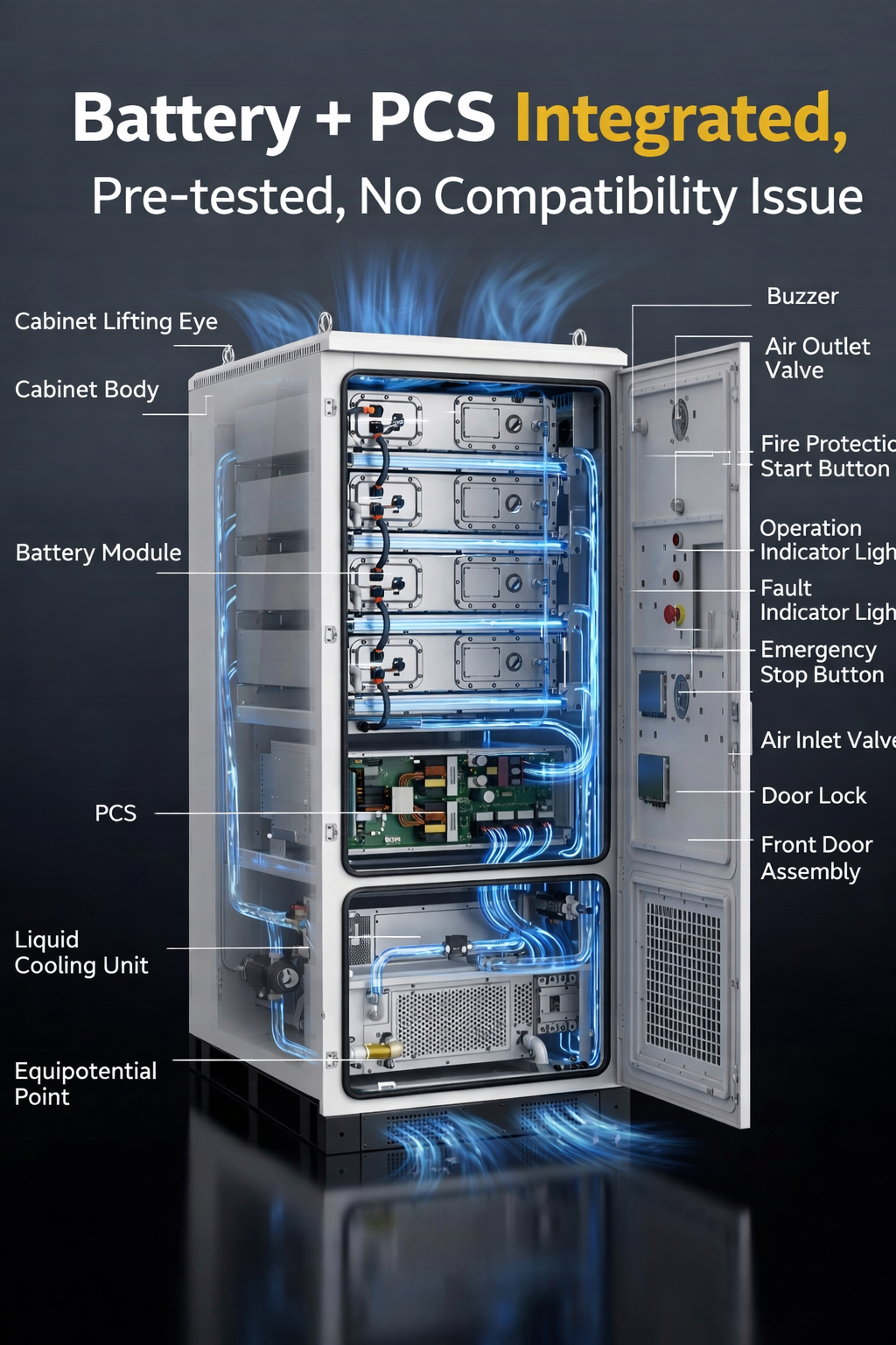 125kW 261kWh Off-grid Microgrid BESS for Mining &amp; Remote Area Reliable Liquid Cooled ESS