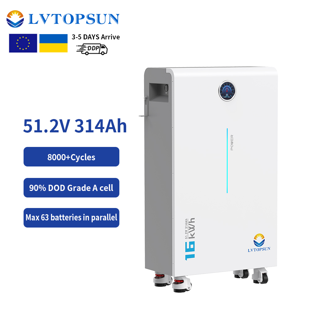 OEM 10-year Warranty 8000 Cycles 48V 51.2V 314Ah 16kWh LiFePO4 Lithium Batteries for Residential Solar Energy Storage Systems