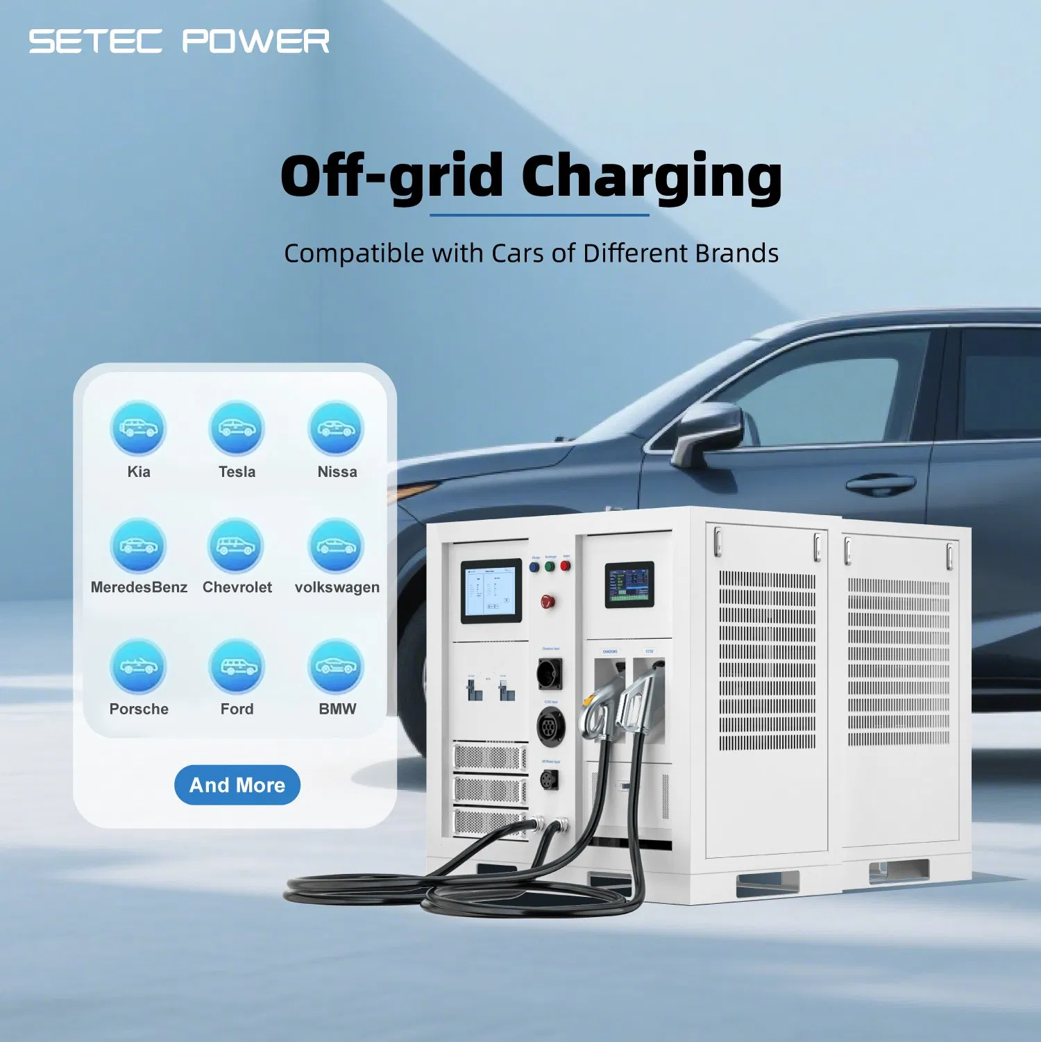 SETEC POWER 30kWh-1MWh Energy Storage System with EV Charging solution Large Capacity Battery Storage System