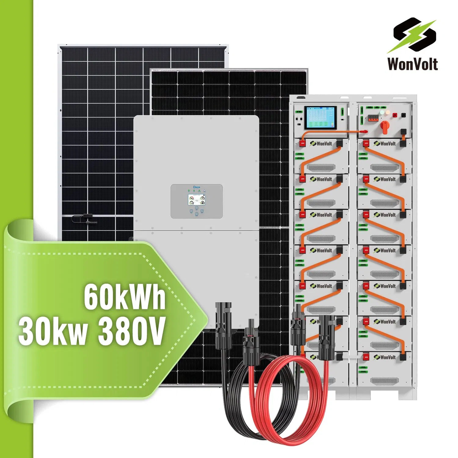 Deye 30kw 40kw 50kw 64kwh 80kwh 100kwh All-in-One Ess Solar Energy Storage System for Factory Peak Shaving with Liquid Ion Battery