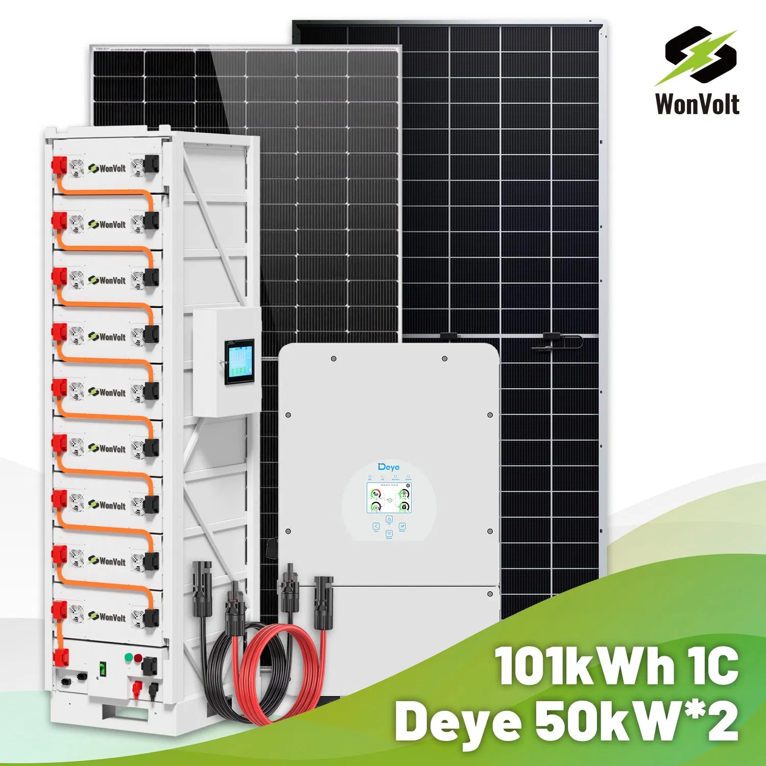 Solar System 100kw 200kwh 215kwh 50kw 150kwp 250kw 350kw 500kw 800kwp 1MW 2mwh Battery Container Storage Bess Solar Energy System