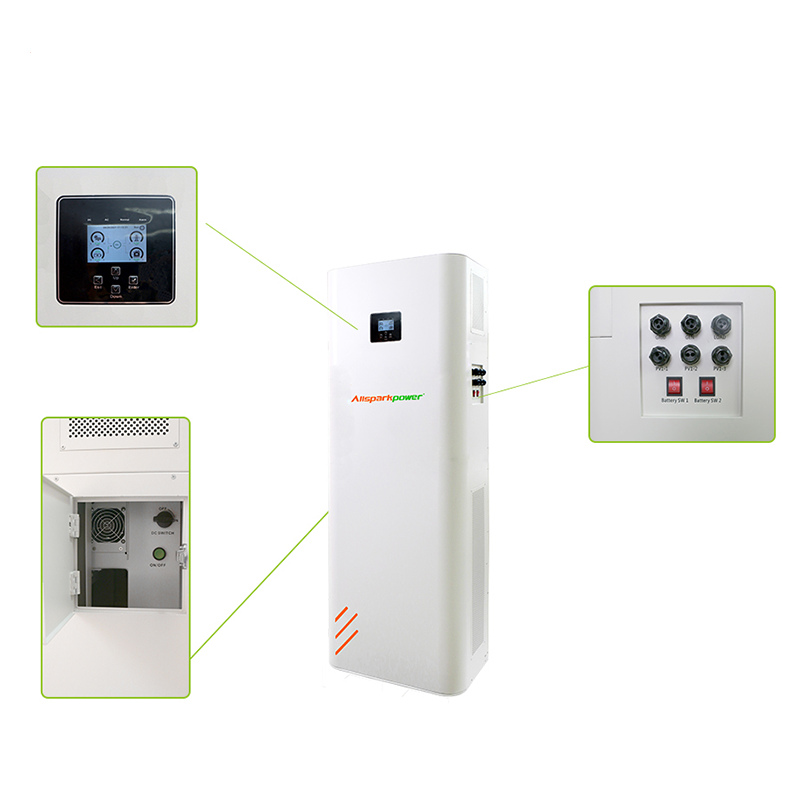 Solar Power Generation 8 kW 19.2 kWh LiFePO4 Wall-Mounted All-in-one Hybrid Grid CAN Energy Storage System for Residential Use