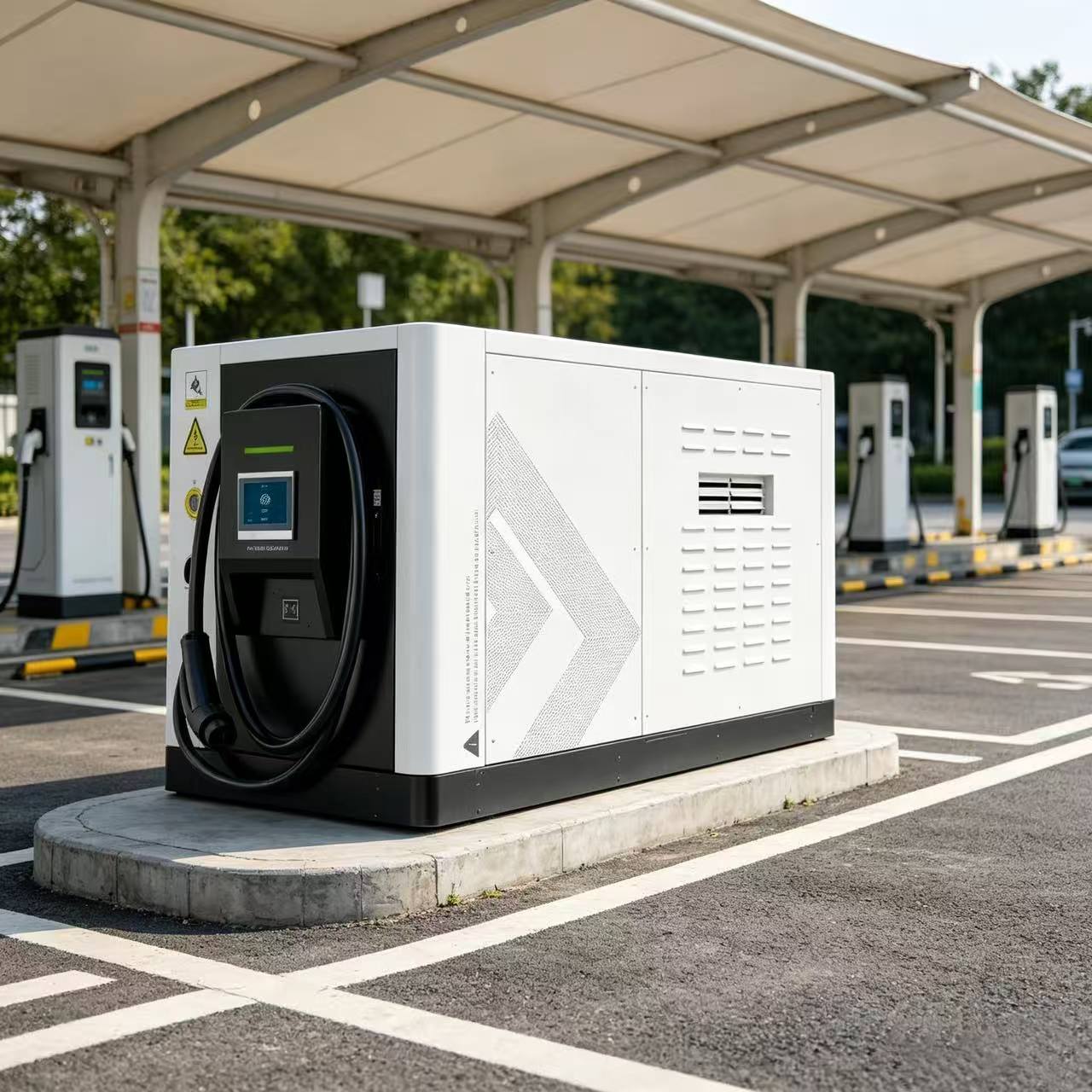 Commercial EV Charger 30kW BESS with 60kWh Battery Storage System Hybrid Solar Microgrid DC Fast Charging Station
