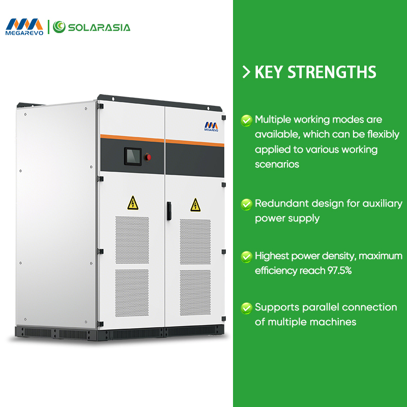 Megarevo Utility Scale Power Conversion System 30kw 50kw 100kw 250kw 500kw Bidirectional Inverter for Energy Storage Projects
