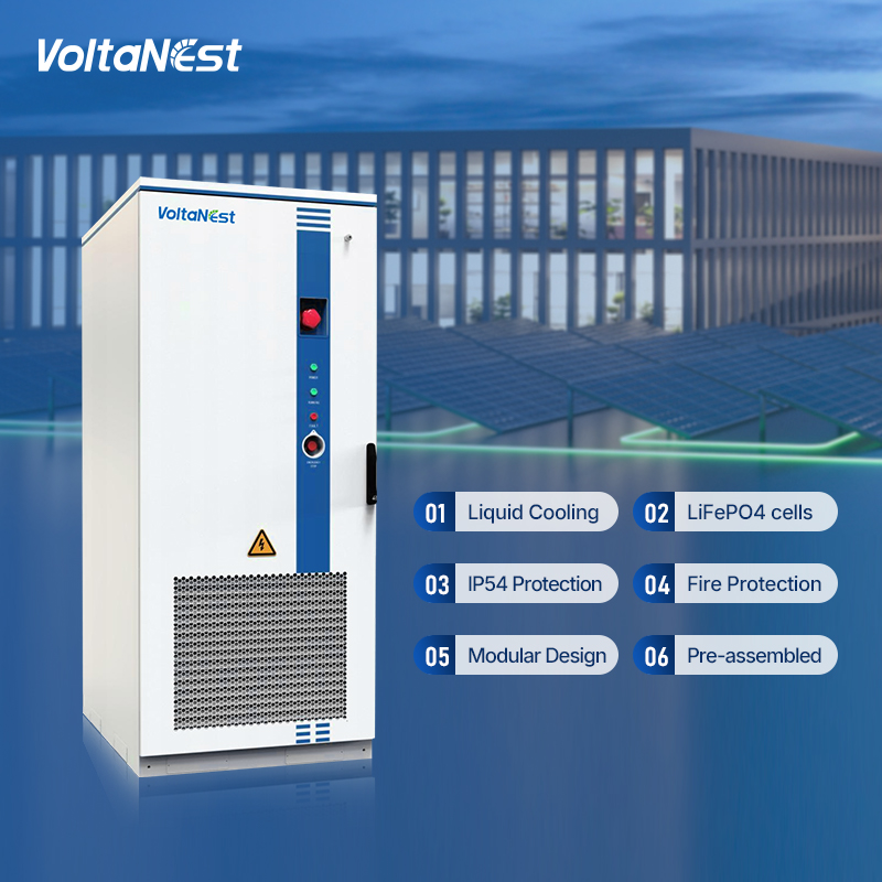 VoltaNest 120kW Liquid Cooling Solar Energy System 261kWh LiFePO4 Lithium Ion Battery C&amp;I ESS Microgrid Storage off Grid