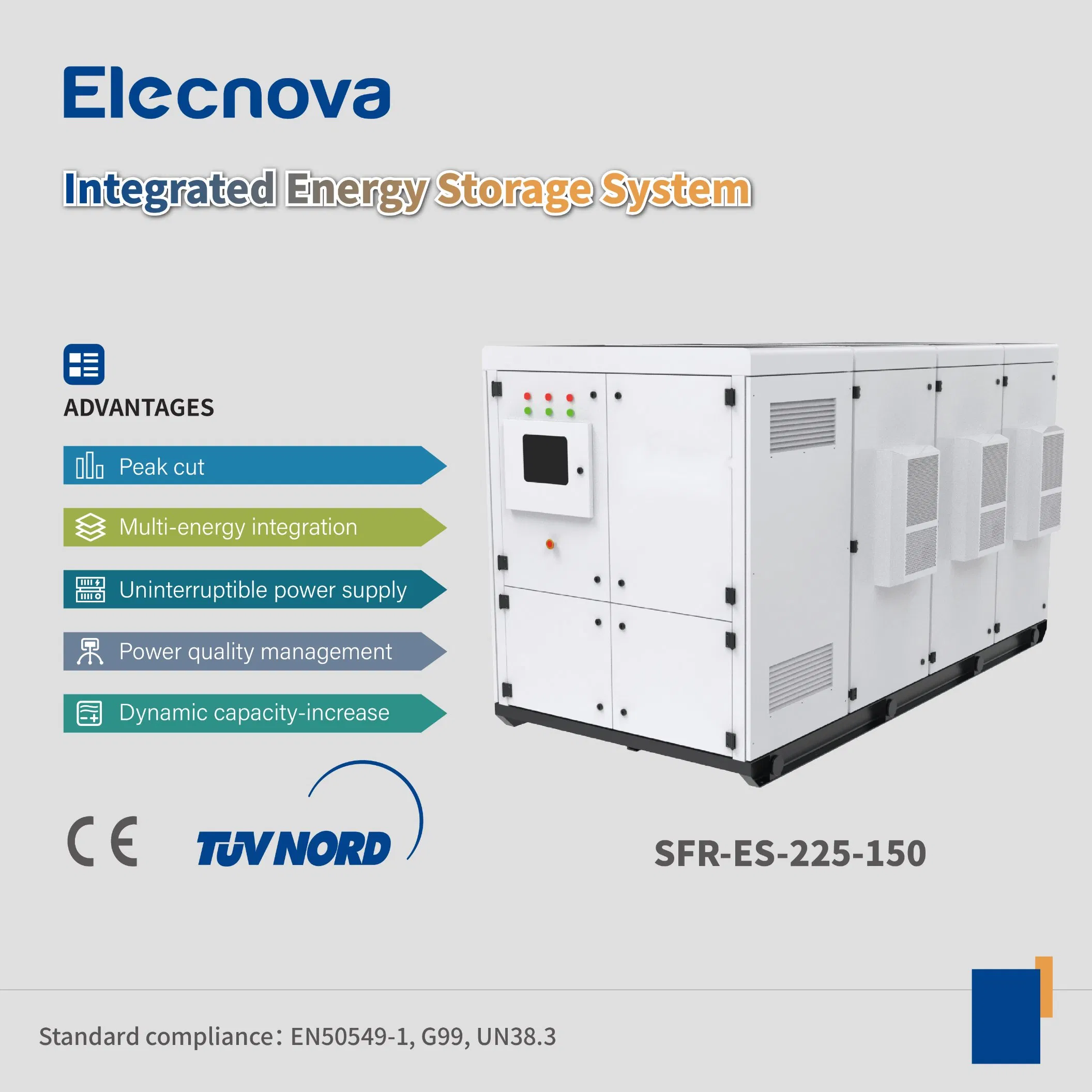 Elecnova 150kw PV Grid-Tied Inverter Ess Lithium Battery Integrated Energy Storage System 150kw 100kw
