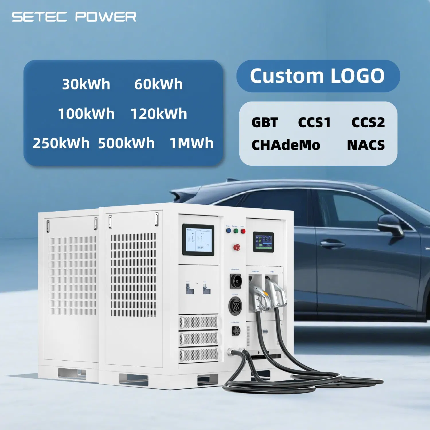SETEC POWER 30kWh-1MWh Energy Storage System with EV Charging solution Large Capacity Battery Storage System