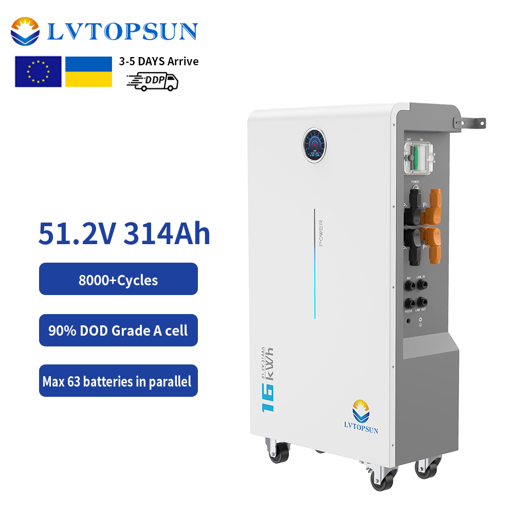 OEM 10-year Warranty 8000 Cycles 48V 51.2V 314Ah 16kWh LiFePO4 Lithium Batteries for Residential Solar Energy Storage Systems
