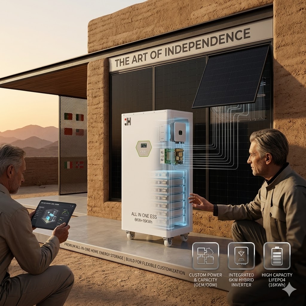 Wholesale Custom Residential Energy Storage System 16KWh Lithium Battery Pack 6KW Inverter All-in-One ESS