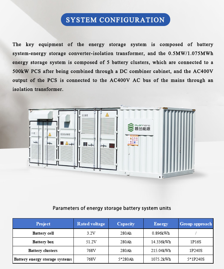 Customized Energy Storage Cabinet 0.5MW 1.075mwh Lithium Ion Energy Storage System Solar/Wind Energy Storage System