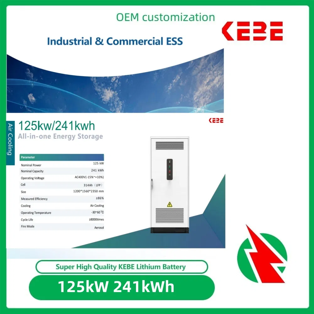 241kwh 0.096$/Wh 125kw 250kw 500kwh Bess Distributed All-in-on Battery Pack Lithium Cell LiFePO4 Battery Solar Storage Energy System