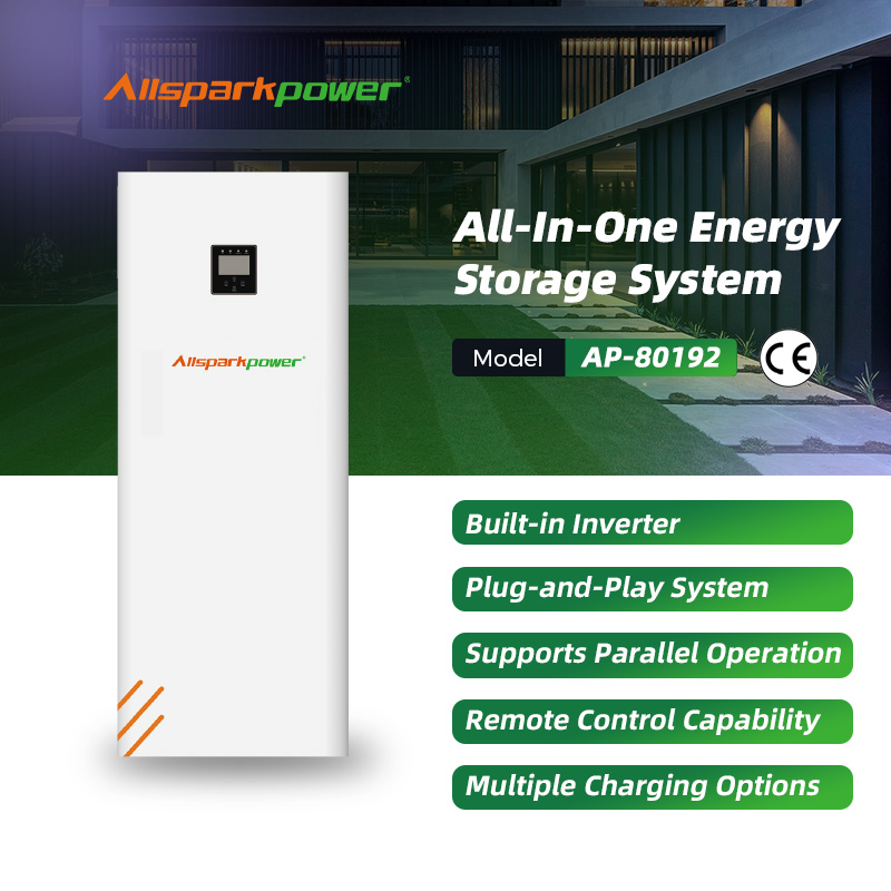 Solar Power Generation 8 kW 19.2 kWh LiFePO4 Wall-Mounted All-in-one Hybrid Grid CAN Energy Storage System for Residential Use