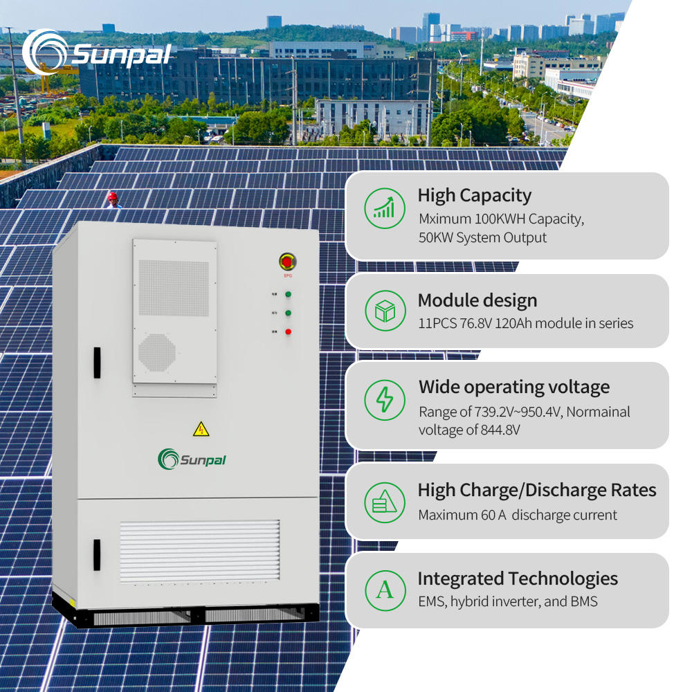Sunpal ESS Industrial Solar Container 100kva 215KWh Solar Lithium Battery Storage System