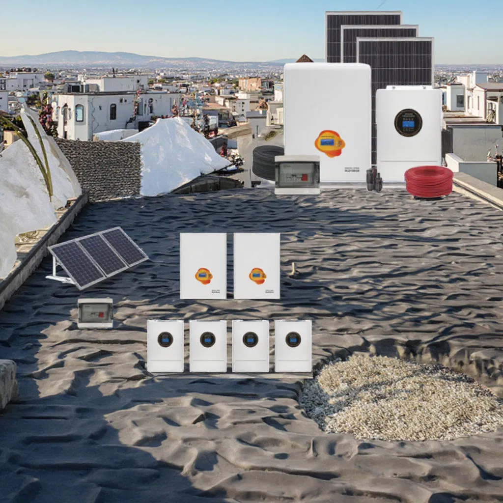 10kw All in One Solar Panel Inverter Grid Tied Solar Power Storage Batteries Set Solar Power System Solar Energy System