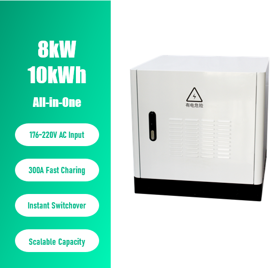 8kW 10kWh IP65 All-In-One Residential Energy Storage Off-grid System with Scalable LiFePO4 Battery CAN Communication Solar Panel