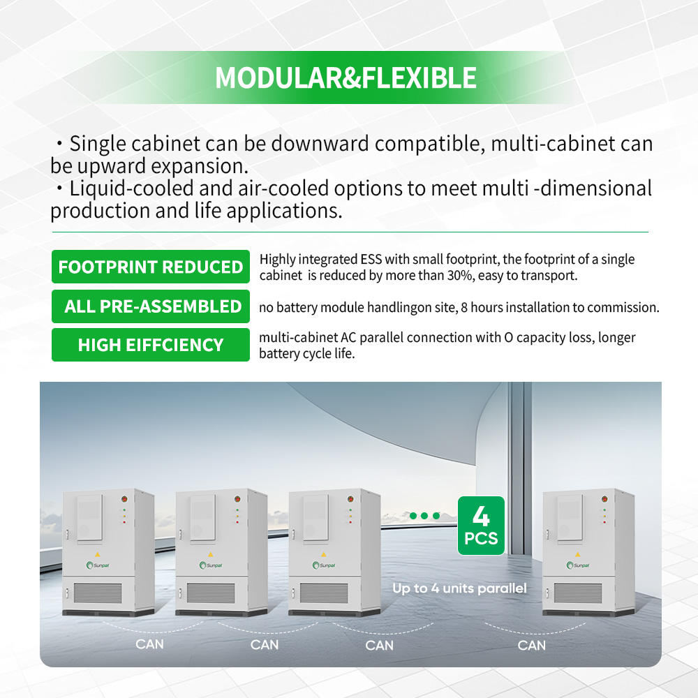 Sunpal ESS Industrial Solar Container 100kva 215KWh Solar Lithium Battery Storage System