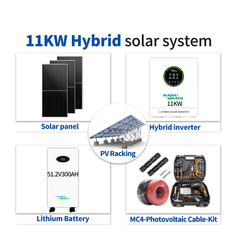 PV Systems Off Grid Hybrid Solar Energy Storage System 5Kw 8Kw 10Kw 15Kw Residential Solar Power Battery Complete Set
