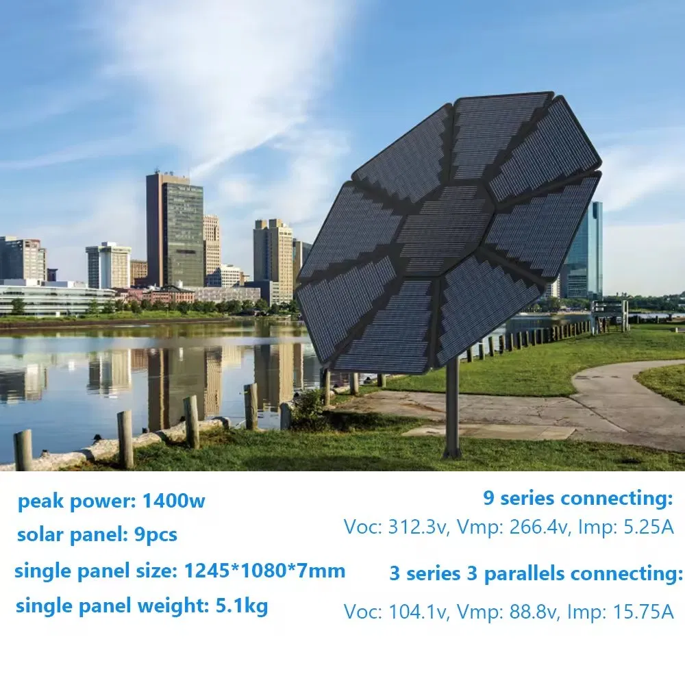 Factory Solar and Wind Power System Solar Flower 2.65kw with Energy Storage Battery Inverter on-Grid Solar Panel