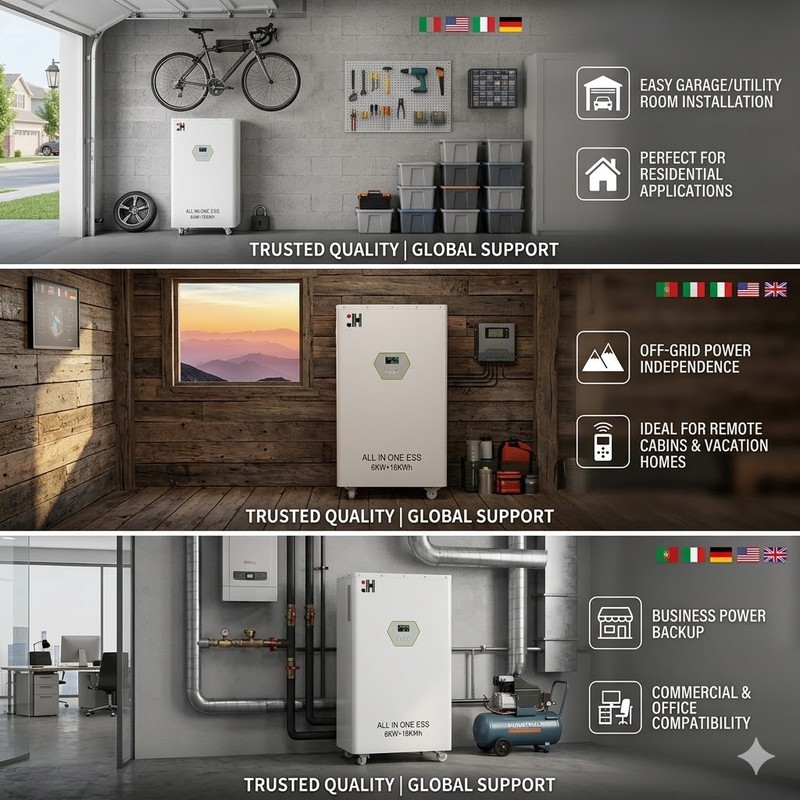 Wholesale Custom Residential Energy Storage System 16KWh Lithium Battery Pack 6KW Inverter All-in-One ESS