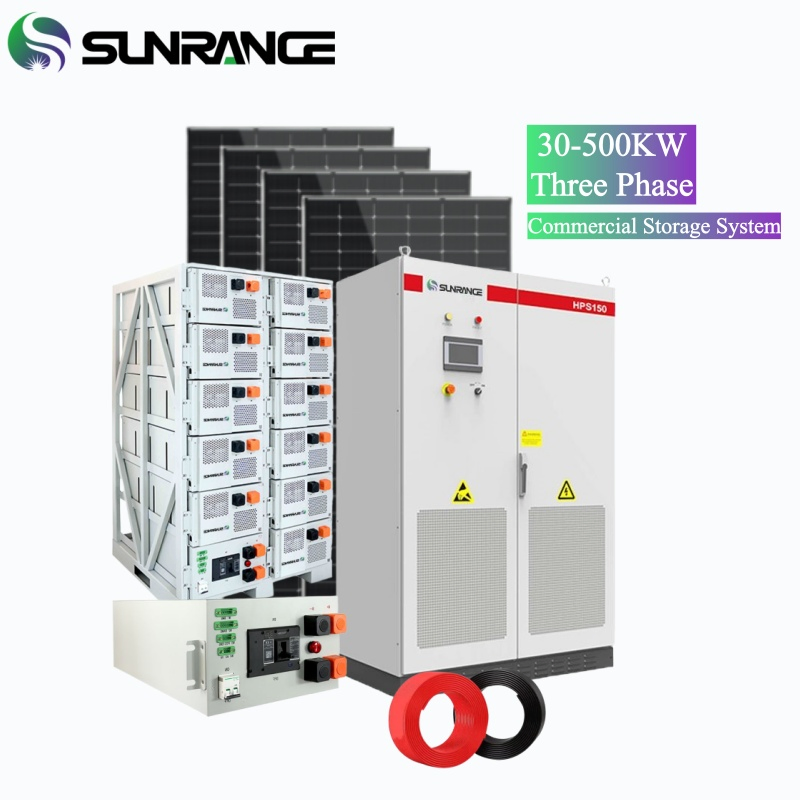 Sunrange Outdoor Peak Shaving Bess Industrial Solar 250kwh 100kwh 500kwh 300kwh Battery Energy Storage System Hybrid 215kwh LiFePO4 Batteries 100kw PCS