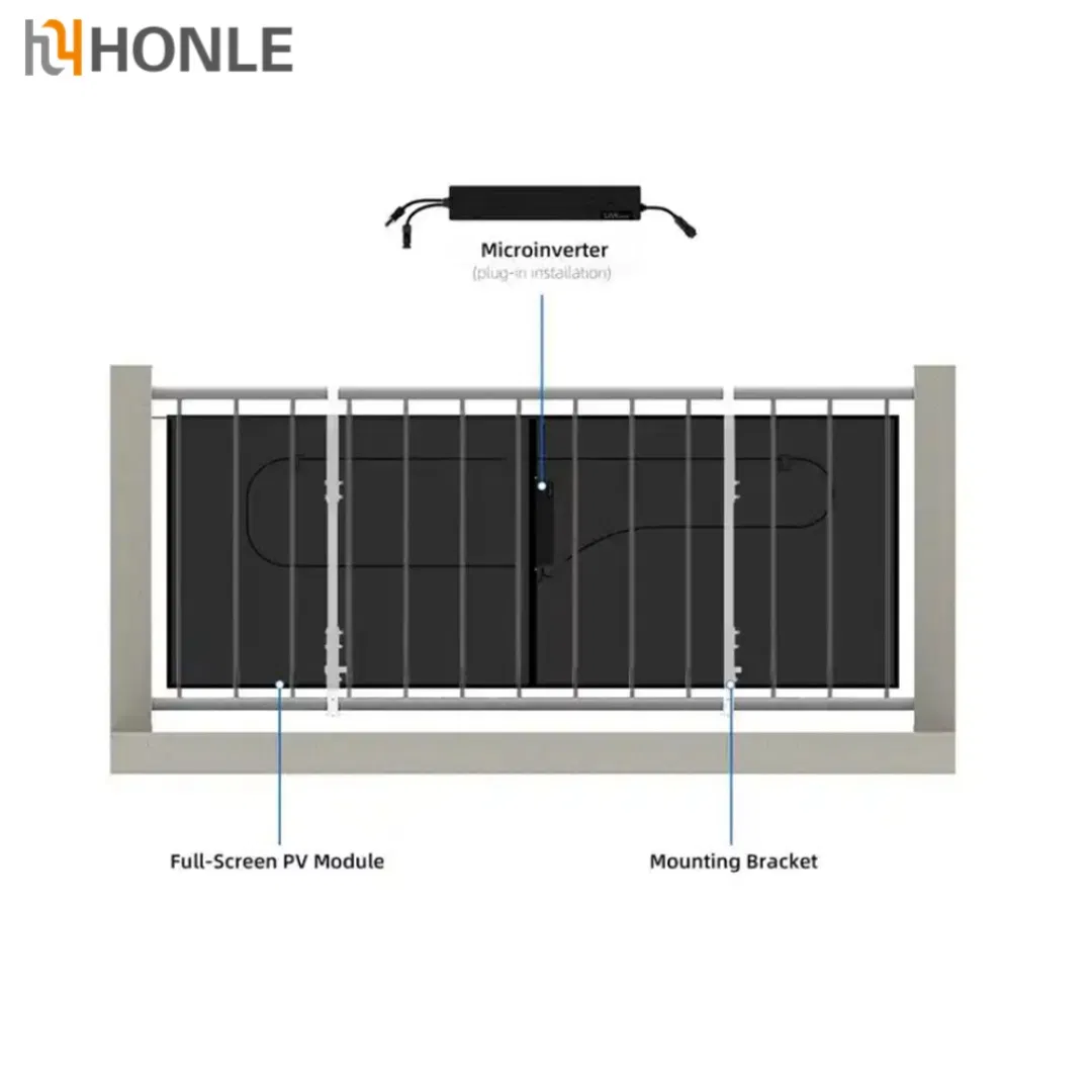 Honle China Goods Renewable Residential Solar Energy Storage Photovoltaic Panel Micro Inverter 800W Roof Balcony Mounted Solar Power System
