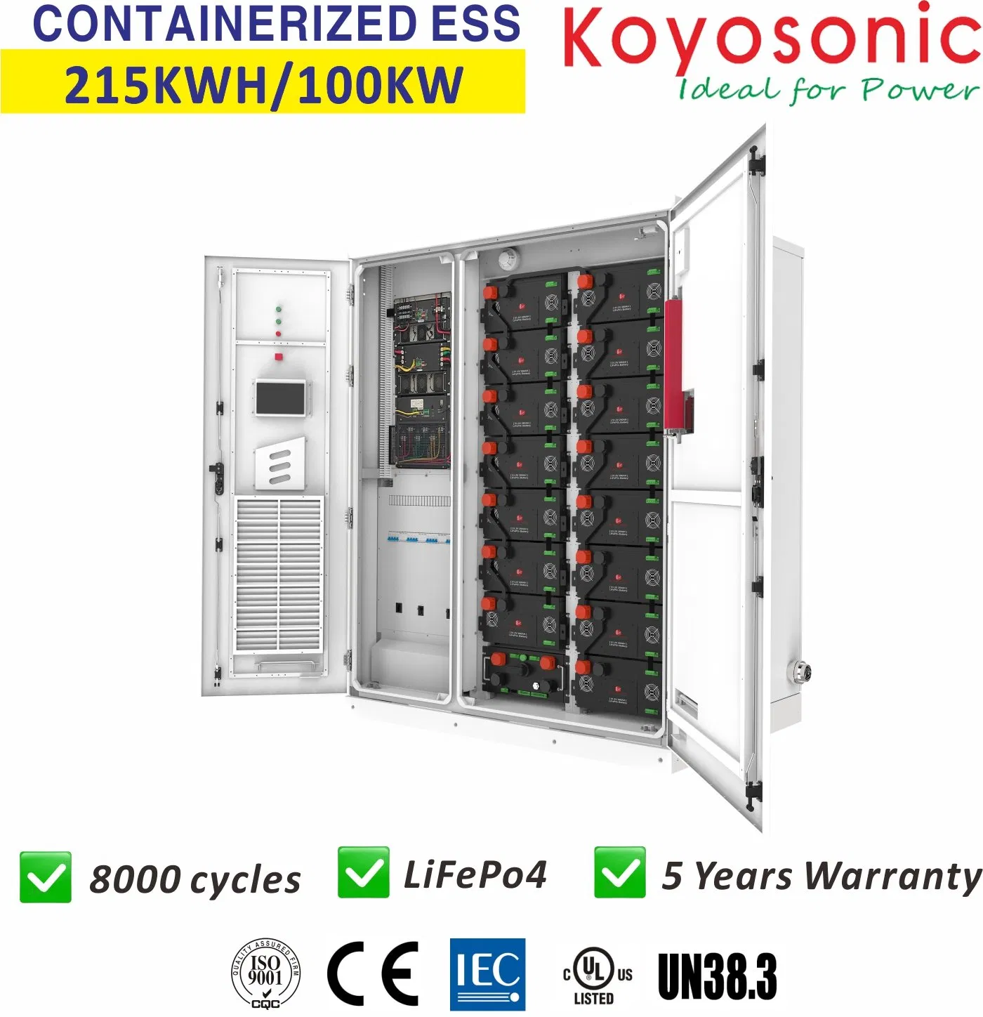 Bess 241kwh 100kw Commercial Energy Storage System for Peak Shaving &amp; Backup Power