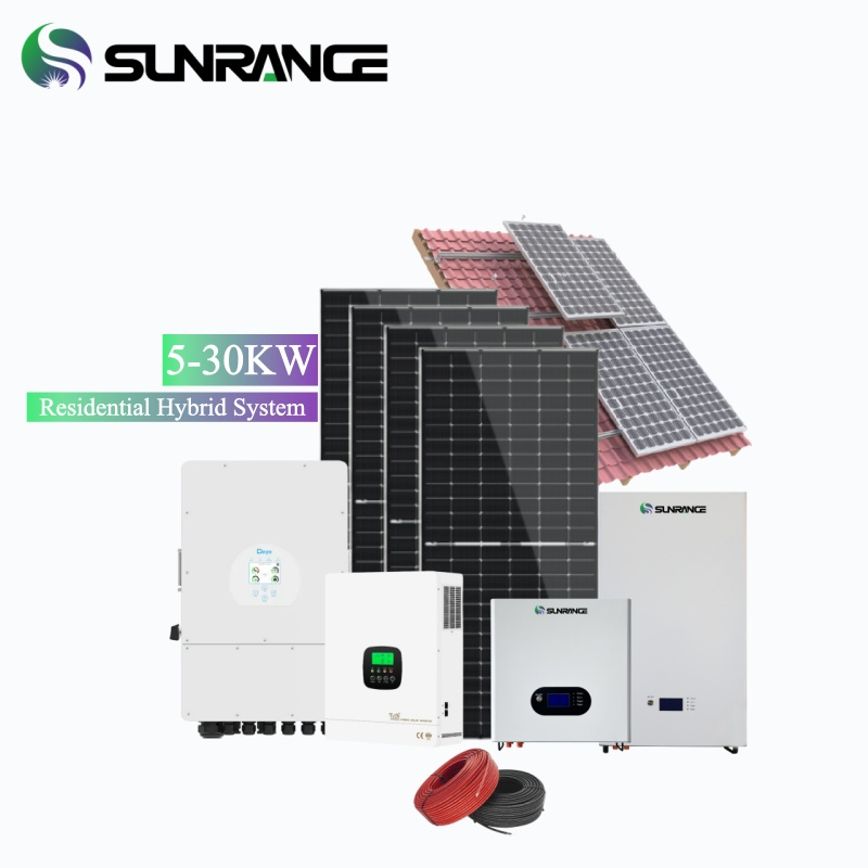 Hybrid 5kw Solar System with Backup Power Home Energy Storage System 30kw Solar 50kw Systems with Tier 1 Solr Panels