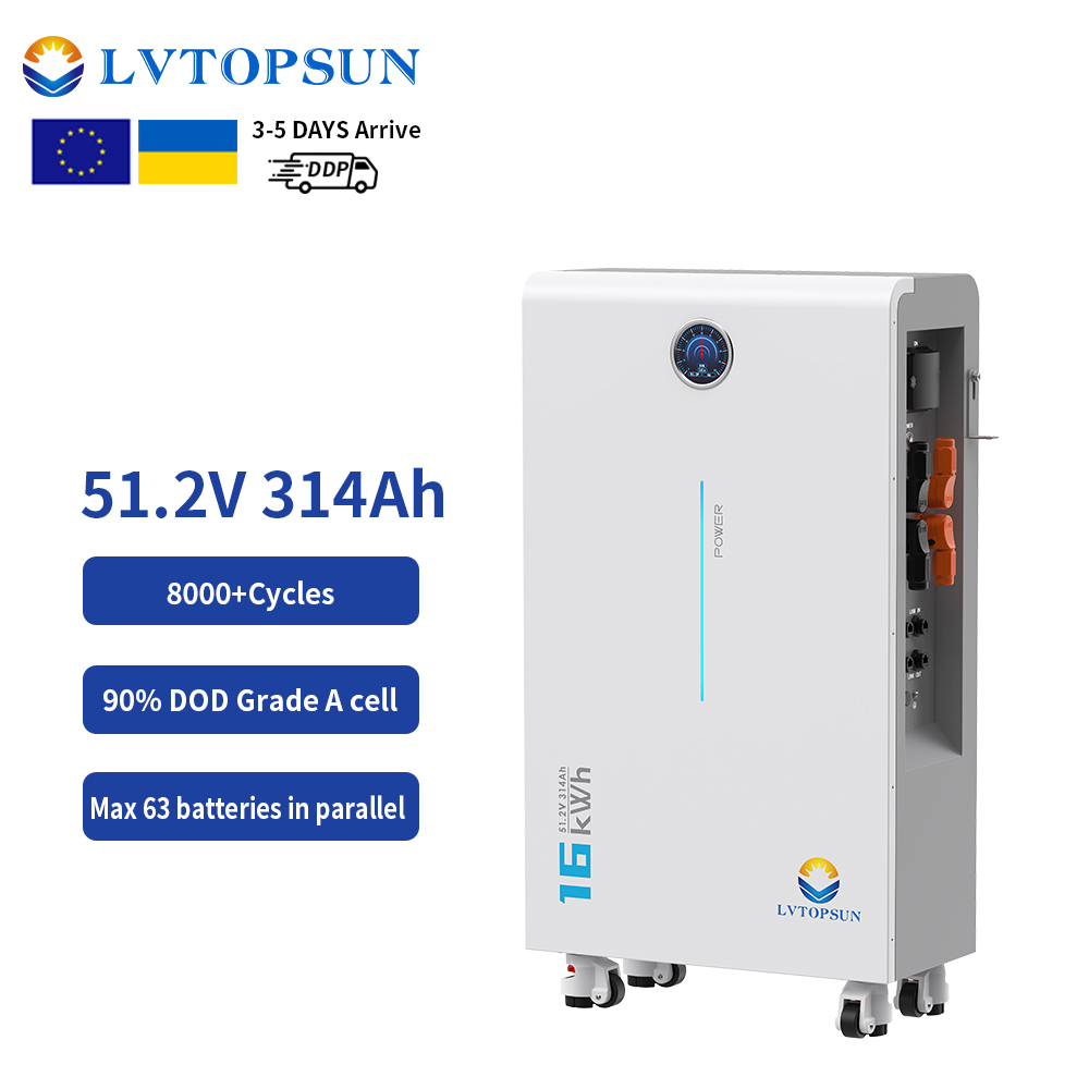 OEM 10-year Warranty 8000 Cycles 48V 51.2V 314Ah 16kWh LiFePO4 Lithium Batteries for Residential Solar Energy Storage Systems
