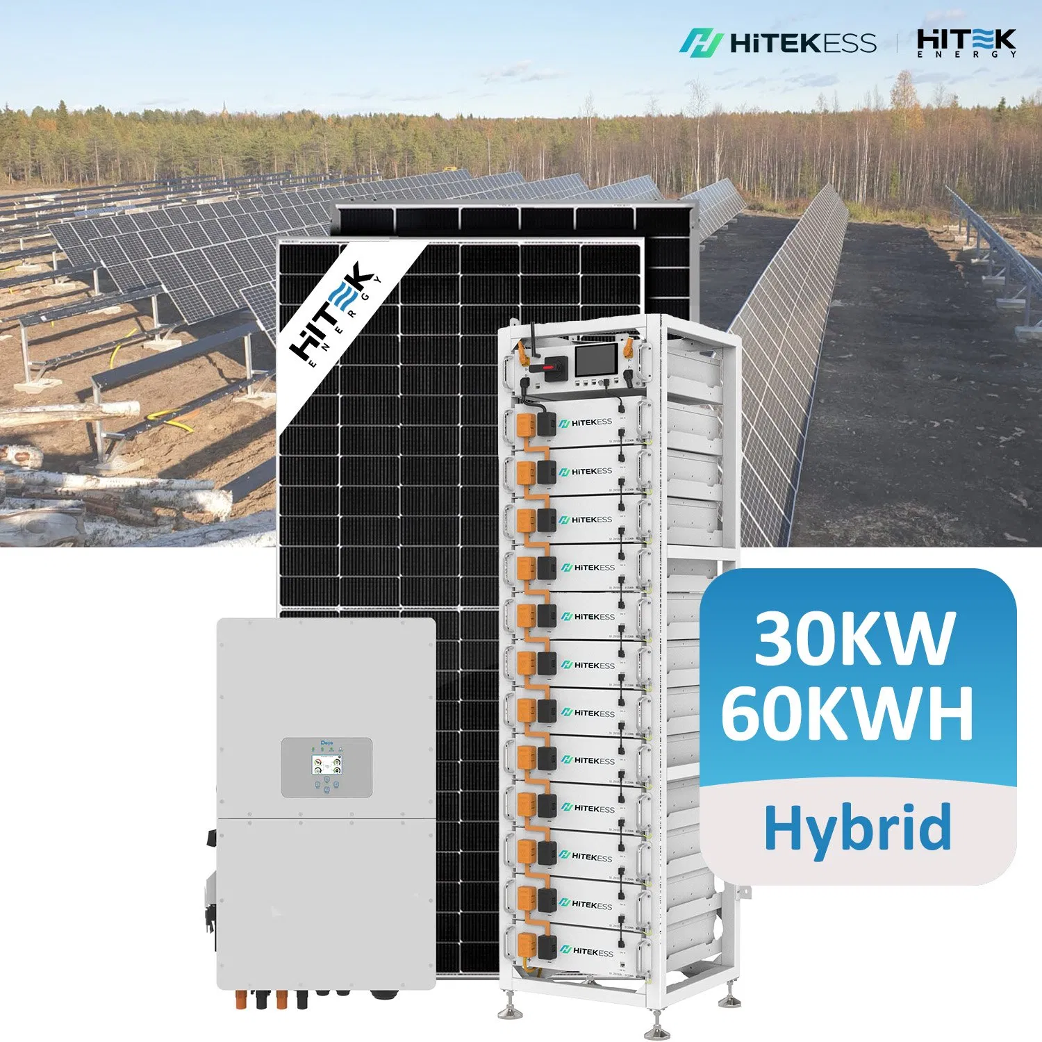 Hitek Energy 10kw 15kw 20kw 30kw Customized off Grid Photovoltaic Tied Hybrid Solar Power Home Energy Panel Roof Battery Residential Storage System